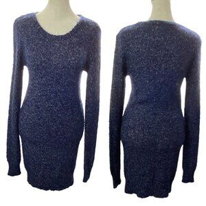 BCBG Sweater Dress Sz S Blue Tight Knee Length Long Sleeves Casual Career 69-5